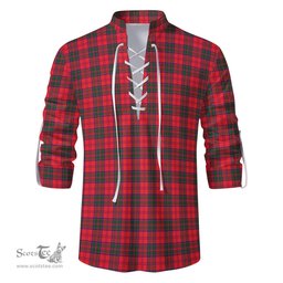 ScotsTee Shop Scottish Drummond Modern Clan Tartan Mens Scottish Jacobite Ghillie Casual Shirt