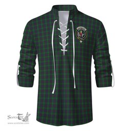 ScotsTee Shop Scottish Elphinstone Clan Crest Tartan Mens Scottish Jacobite Ghillie Casual Shirt
