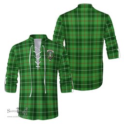 ScotsTee Shop Scottish Clephan Clan Crest Tartan Mens Scottish Jacobite Ghillie Casual Shirt