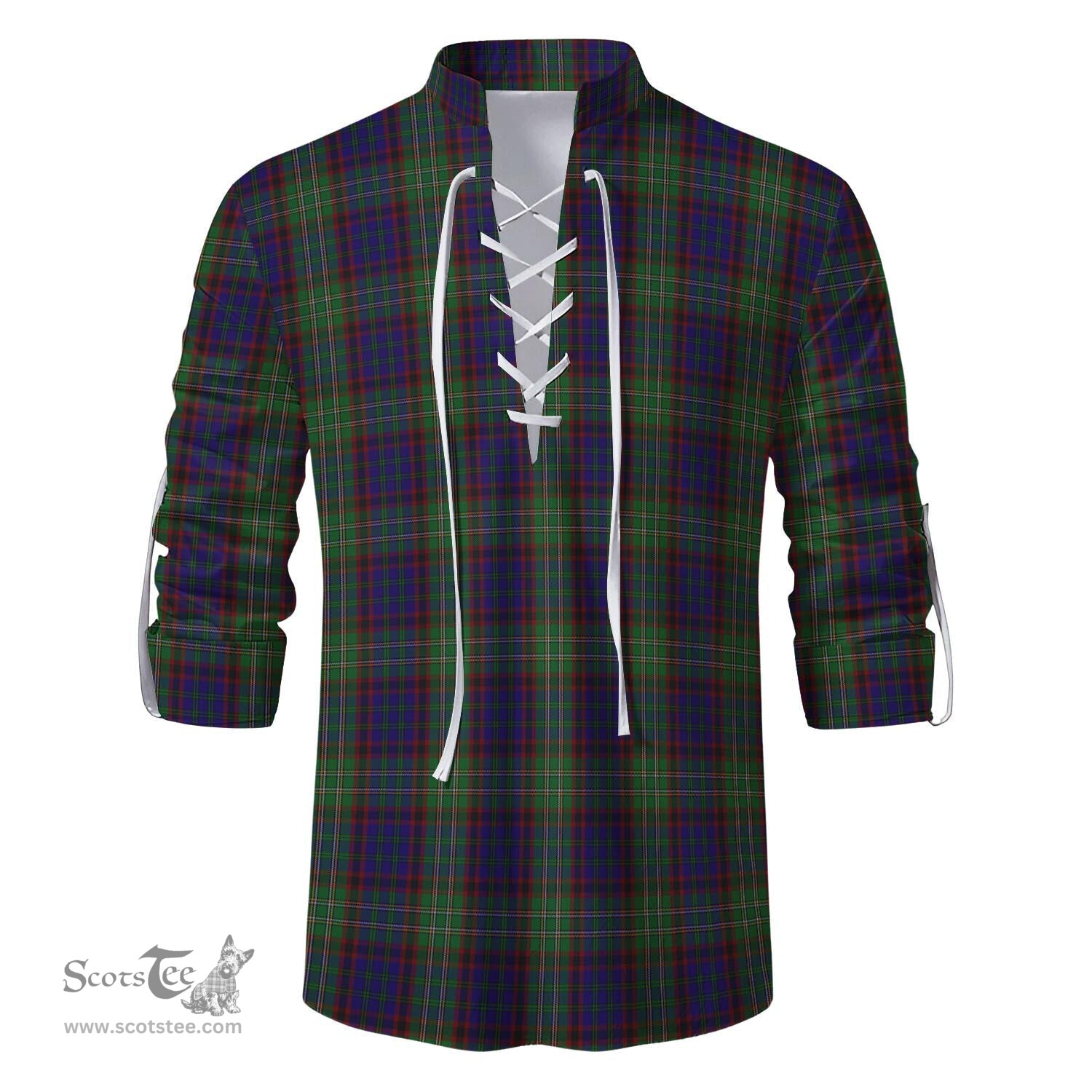 ScotsTee Shop Scottish Cunningham Hunting Clan Tartan Mens Scottish Jacobite Ghillie Casual Shirt