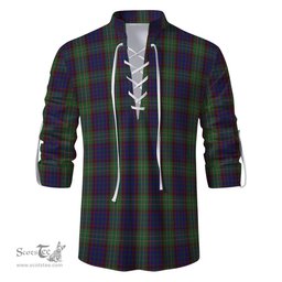 ScotsTee Shop Scottish Cunningham Hunting Clan Tartan Mens Scottish Jacobite Ghillie Casual Shirt