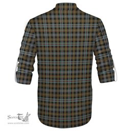 ScotsTee Shop Scottish Farquharson Weathered Clan Tartan Mens Scottish Jacobite Ghillie Casual Shirt