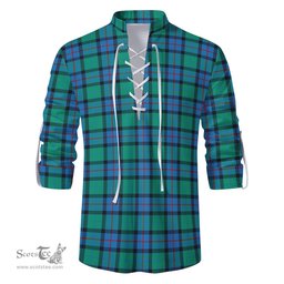 ScotsTee Shop Scottish Flower Of Scotland Clan Tartan Mens Scottish Jacobite Ghillie Casual Shirt