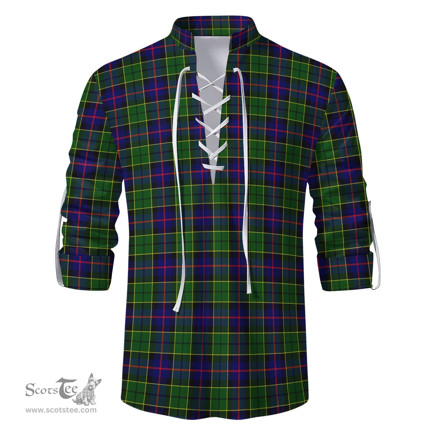 ScotsTee Shop Scottish Forsyth Modern Clan Tartan Mens Scottish Jacobite Ghillie Casual Shirt