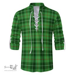 ScotsTee Shop Scottish Clephan Clan Tartan Mens Scottish Jacobite Ghillie Casual Shirt