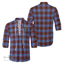 ScotsTee Shop Scottish Crichton Clan Crest Tartan Mens Scottish Jacobite Ghillie Casual Shirt