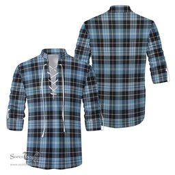 ScotsTee Shop Scottish Clark Ancient Clan Tartan Mens Scottish Jacobite Ghillie Casual Shirt