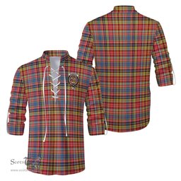 ScotsTee Shop Scottish Drummond of Strathallan Modern Clan Crest Tartan Mens Scottish Jacobite Ghillie Casual Shirt