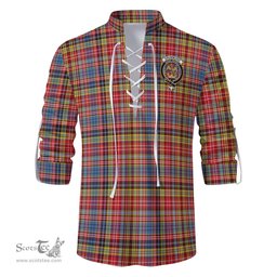 ScotsTee Shop Scottish Drummond of Strathallan Modern Clan Crest Tartan Mens Scottish Jacobite Ghillie Casual Shirt