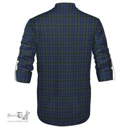 ScotsTee Shop Scottish Cockburn Blue Clan Tartan Mens Scottish Jacobite Ghillie Casual Shirt
