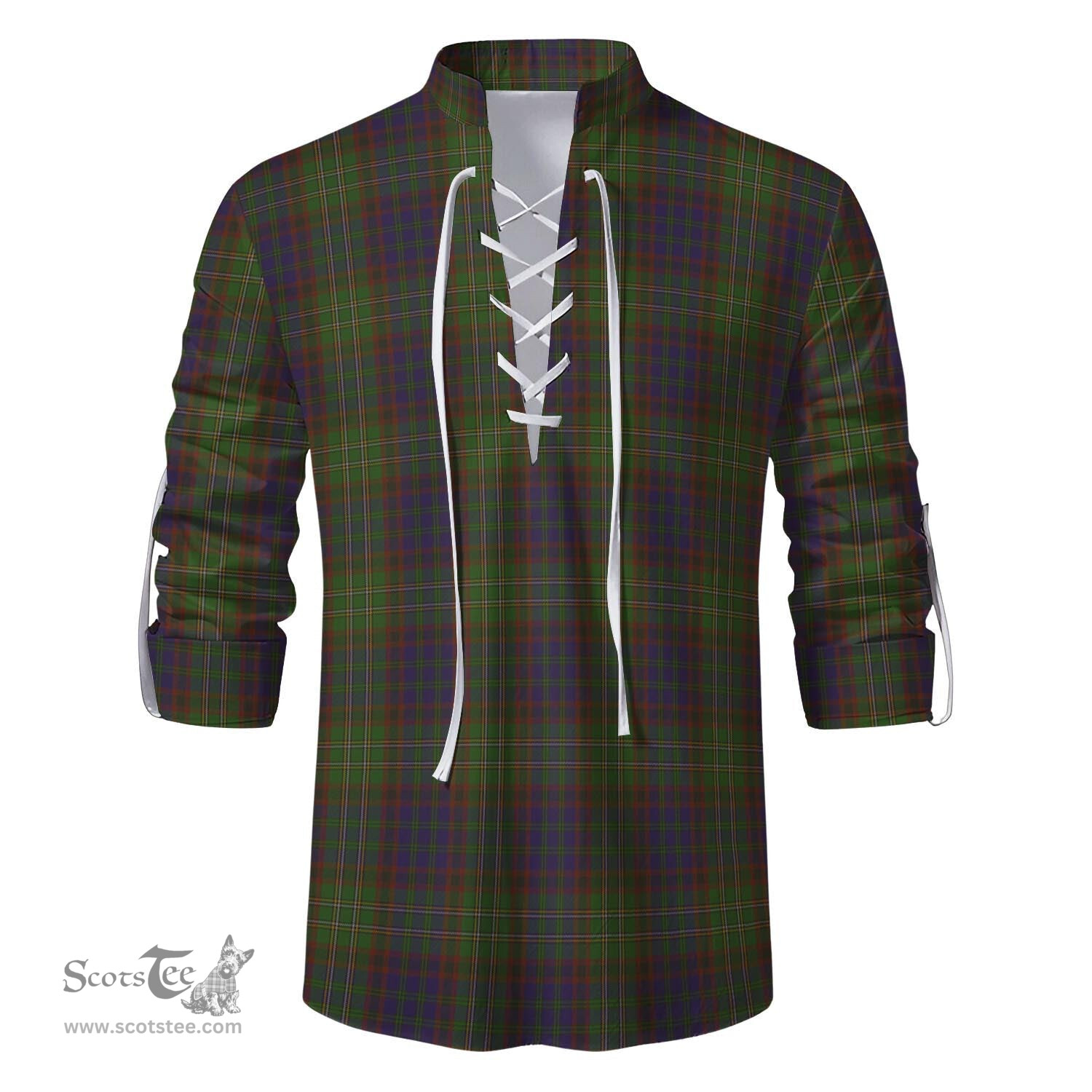 ScotsTee Shop Scottish Cunningham Hunting Modern Clan Tartan Mens Scottish Jacobite Ghillie Casual Shirt