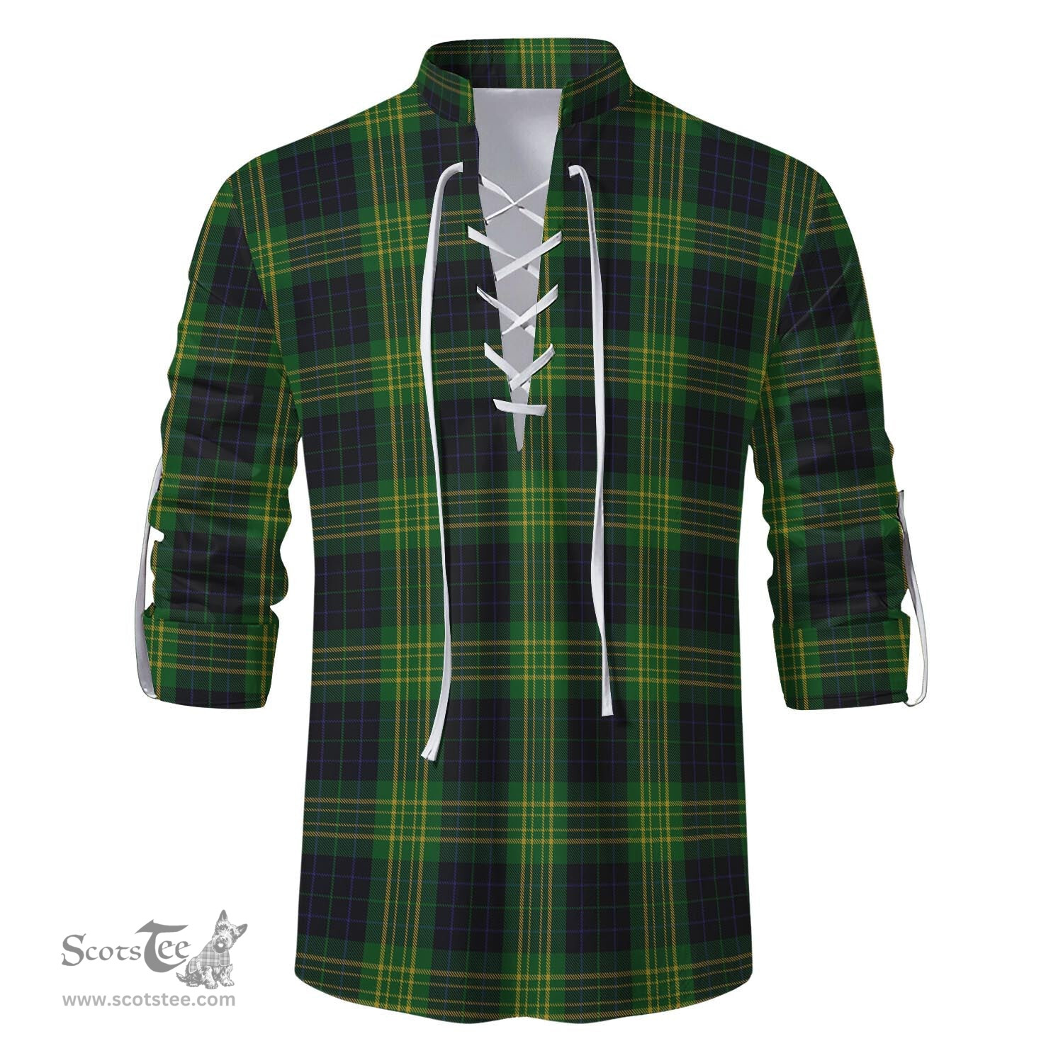 ScotsTee Shop Scottish Fitzpatrick Hunting Clan Tartan Mens Scottish Jacobite Ghillie Casual Shirt