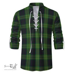 ScotsTee Shop Scottish Fitzpatrick Hunting Clan Tartan Mens Scottish Jacobite Ghillie Casual Shirt