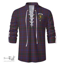ScotsTee Shop Scottish Cumming Clan Crest Tartan Mens Scottish Jacobite Ghillie Casual Shirt