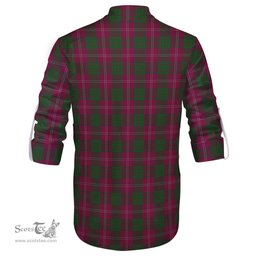ScotsTee Shop Scottish Crawford Clan Crest Tartan Mens Scottish Jacobite Ghillie Casual Shirt