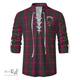 ScotsTee Shop Scottish Crawford Clan Crest Tartan Mens Scottish Jacobite Ghillie Casual Shirt