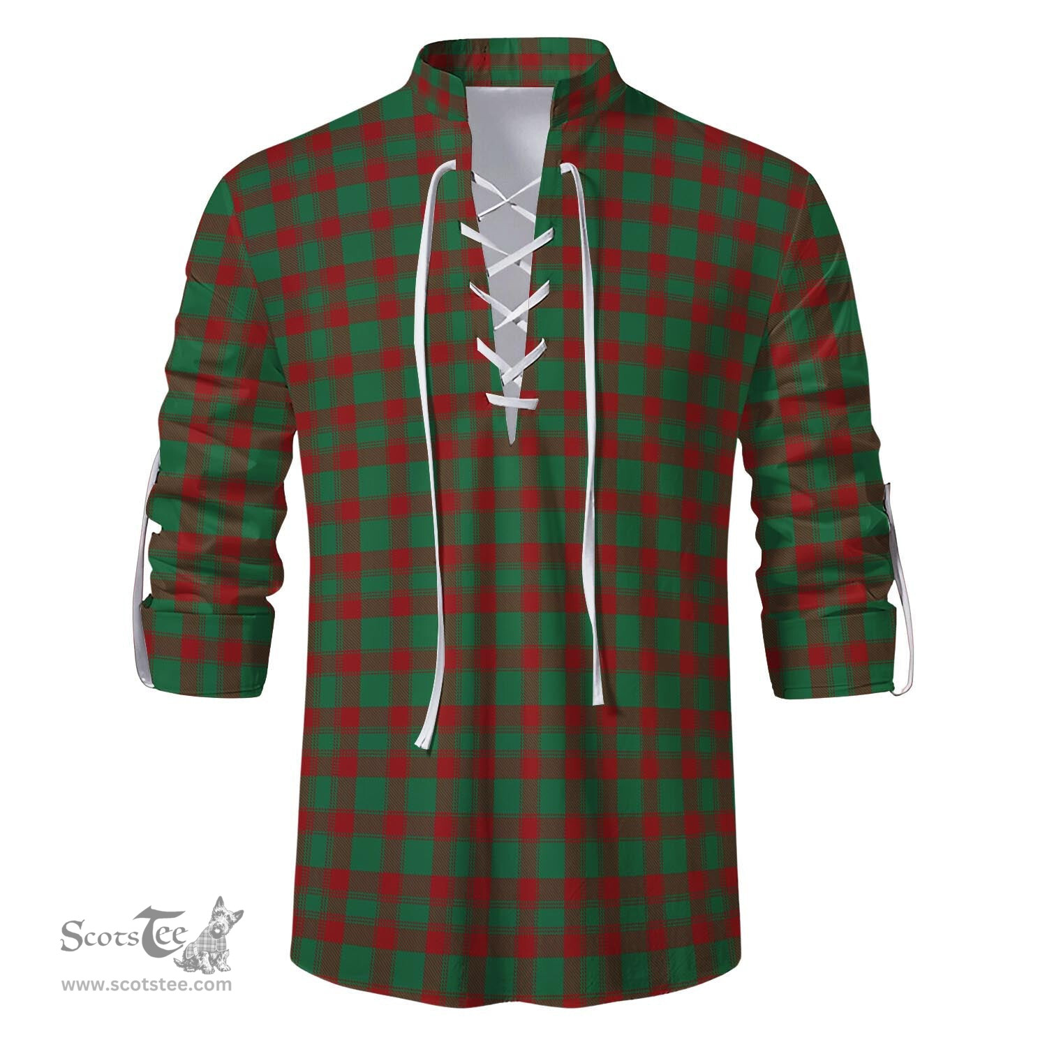 ScotsTee Shop Scottish Donachie Clan Tartan Mens Scottish Jacobite Ghillie Casual Shirt