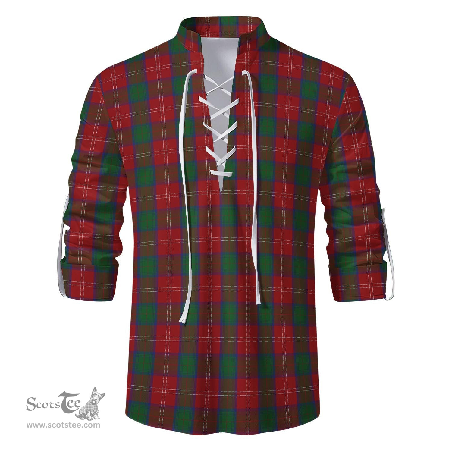 ScotsTee Shop Scottish Chisholm Clan Tartan Mens Scottish Jacobite Ghillie Casual Shirt