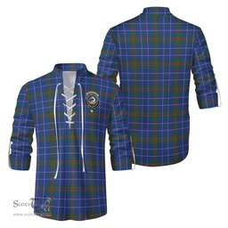 ScotsTee Shop Scottish Edmonstone Clan Crest Tartan Mens Scottish Jacobite Ghillie Casual Shirt