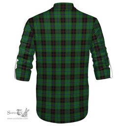 ScotsTee Shop Scottish Douglas Black Clan Crest Tartan Mens Scottish Jacobite Ghillie Casual Shirt