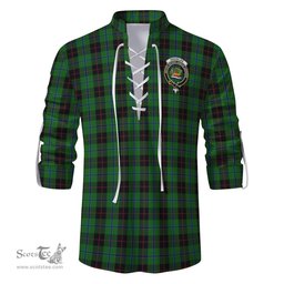 ScotsTee Shop Scottish Douglas Black Clan Crest Tartan Mens Scottish Jacobite Ghillie Casual Shirt