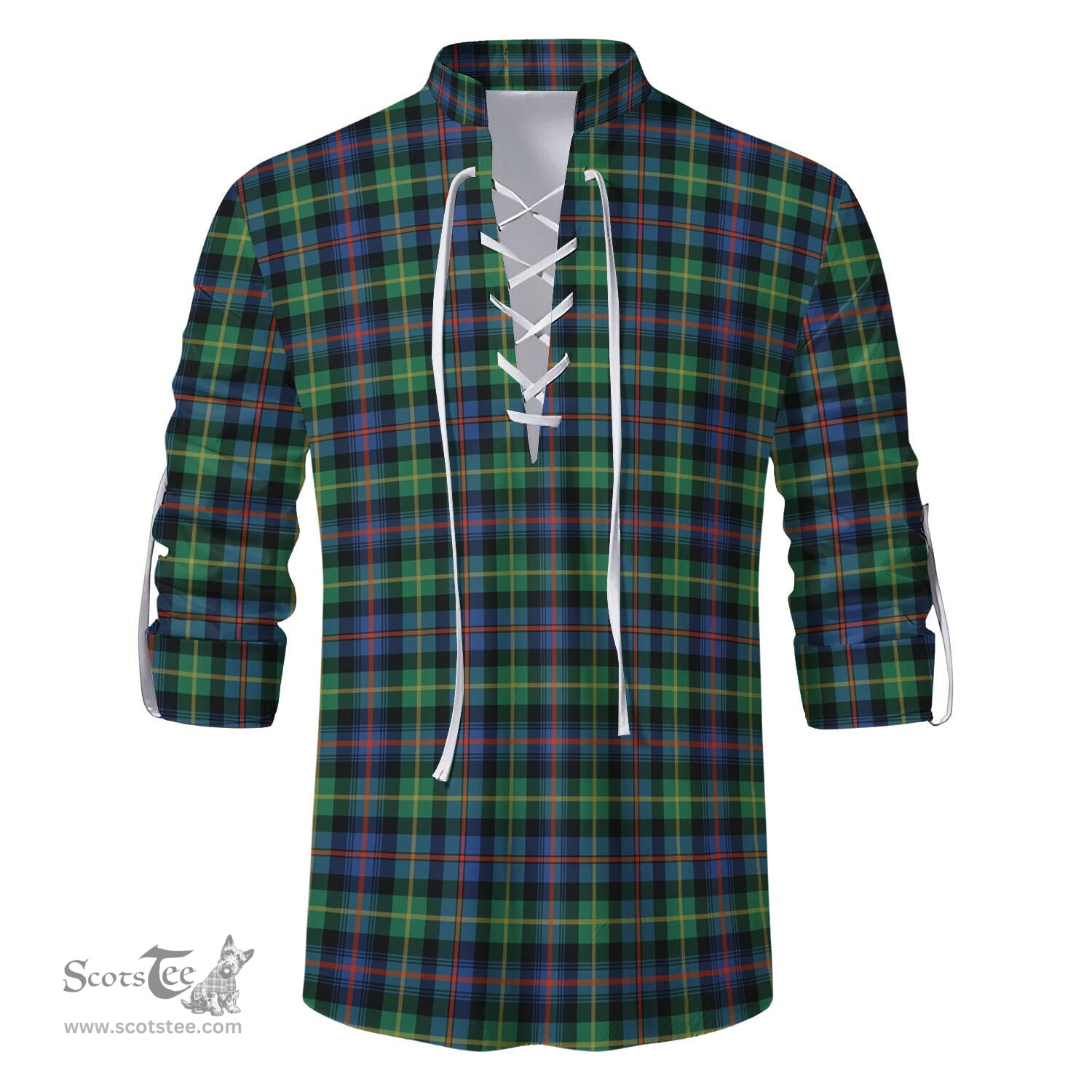 ScotsTee Shop Scottish Farquharson Ancient Clan Tartan Mens Scottish Jacobite Ghillie Casual Shirt