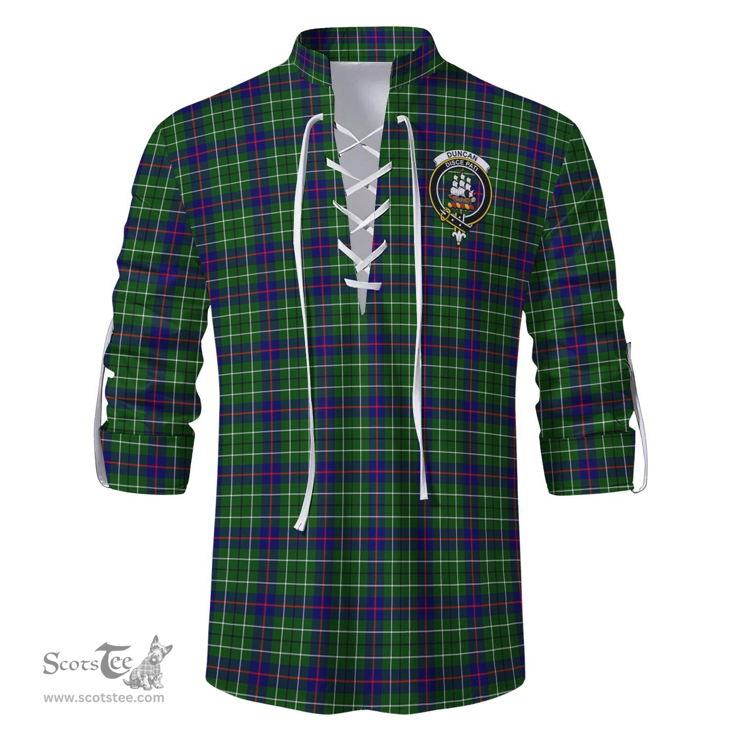 ScotsTee Shop Scottish Duncan Modern Clan Crest Tartan Mens Scottish Jacobite Ghillie Casual Shirt