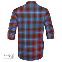 ScotsTee Shop Scottish Crichton Clan Tartan Mens Scottish Jacobite Ghillie Casual Shirt