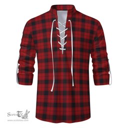ScotsTee Shop Scottish Ewing Clan Tartan Mens Scottish Jacobite Ghillie Casual Shirt