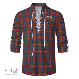 ScotsTee Shop Scottish Fraser Ancient Clan Crest Tartan Mens Scottish Jacobite Ghillie Casual Shirt