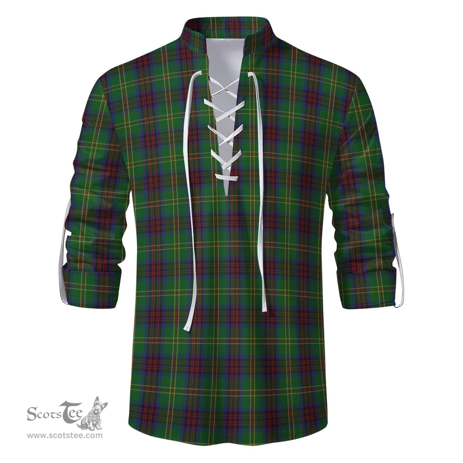 ScotsTee Shop Scottish Connolly Hunting Clan Tartan Mens Scottish Jacobite Ghillie Casual Shirt