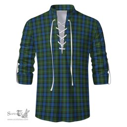 ScotsTee Shop Scottish Ferguson of Atholl Clan Tartan Mens Scottish Jacobite Ghillie Casual Shirt