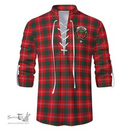 ScotsTee Shop Scottish Fenton Clan Crest Tartan Mens Scottish Jacobite Ghillie Casual Shirt