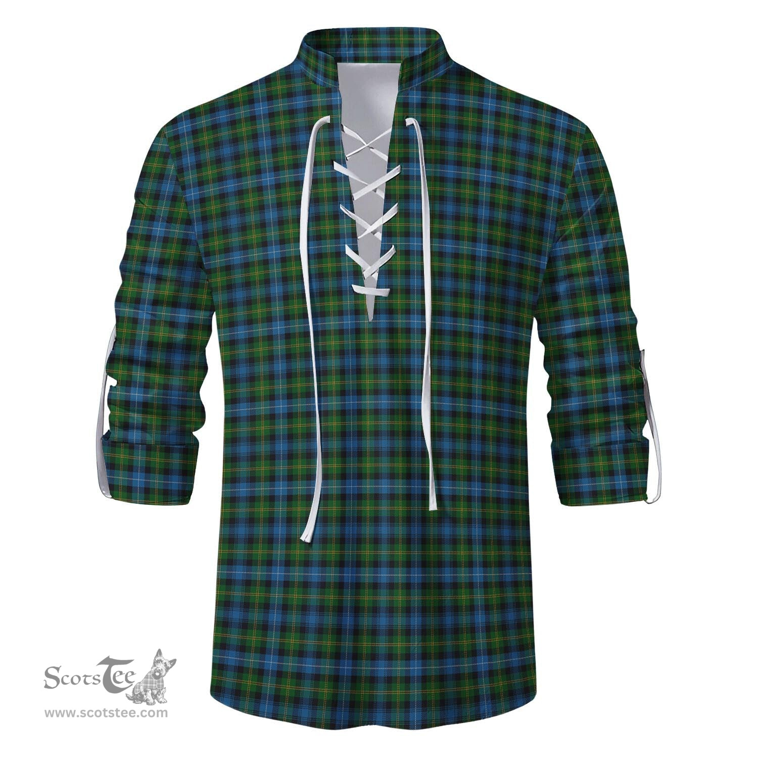 ScotsTee Shop Scottish Dyce Clan Tartan Mens Scottish Jacobite Ghillie Casual Shirt