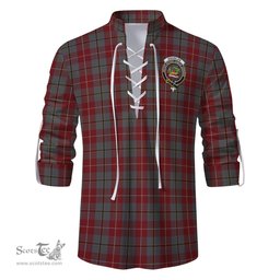 ScotsTee Shop Scottish Douglas Ancient Red Clan Crest Tartan Mens Scottish Jacobite Ghillie Casual Shirt