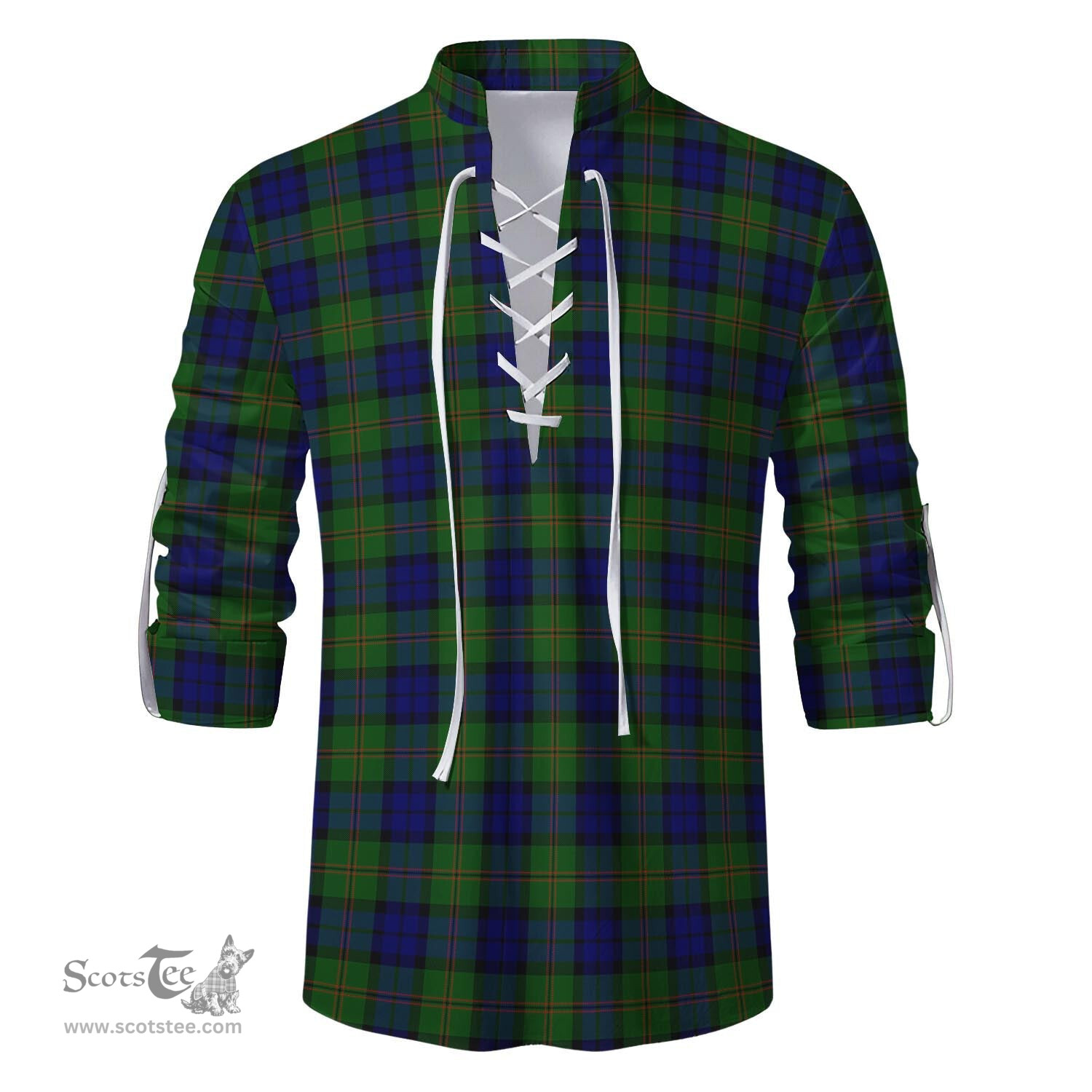 ScotsTee Shop Scottish Dundas Modern Clan Tartan Mens Scottish Jacobite Ghillie Casual Shirt