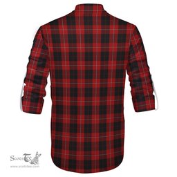 ScotsTee Shop Scottish Cunningham Clan Crest Tartan Mens Scottish Jacobite Ghillie Casual Shirt