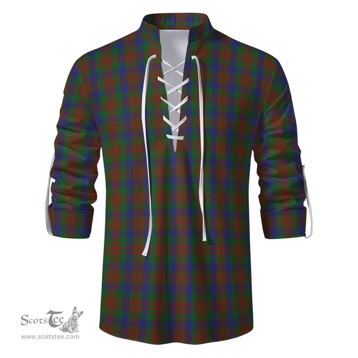 ScotsTee Shop Scottish Dorward Dogwood Clan Tartan Mens Scottish Jacobite Ghillie Casual Shirt