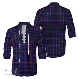 ScotsTee Shop Scottish Fitzgerald Hunting Clan Tartan Mens Scottish Jacobite Ghillie Casual Shirt