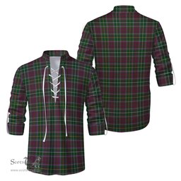 ScotsTee Shop Scottish Crosbie Clan Tartan Mens Scottish Jacobite Ghillie Casual Shirt