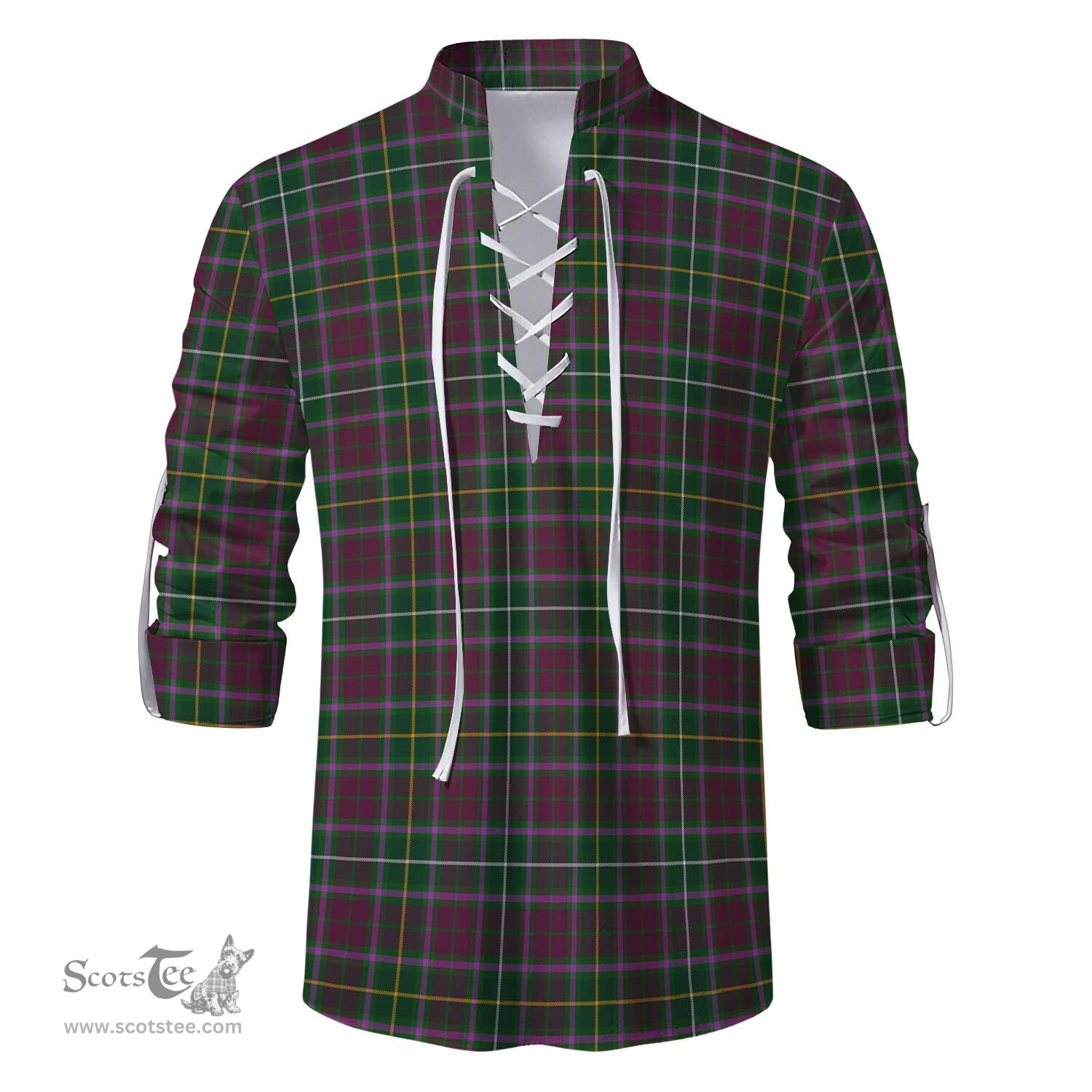 ScotsTee Shop Scottish Crosbie Clan Tartan Mens Scottish Jacobite Ghillie Casual Shirt