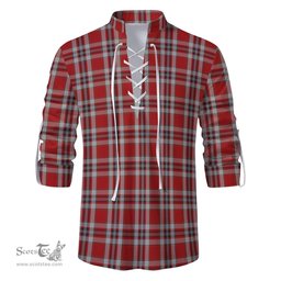 ScotsTee Shop Scottish Drummond of Perth Dress Clan Tartan Mens Scottish Jacobite Ghillie Casual Shirt