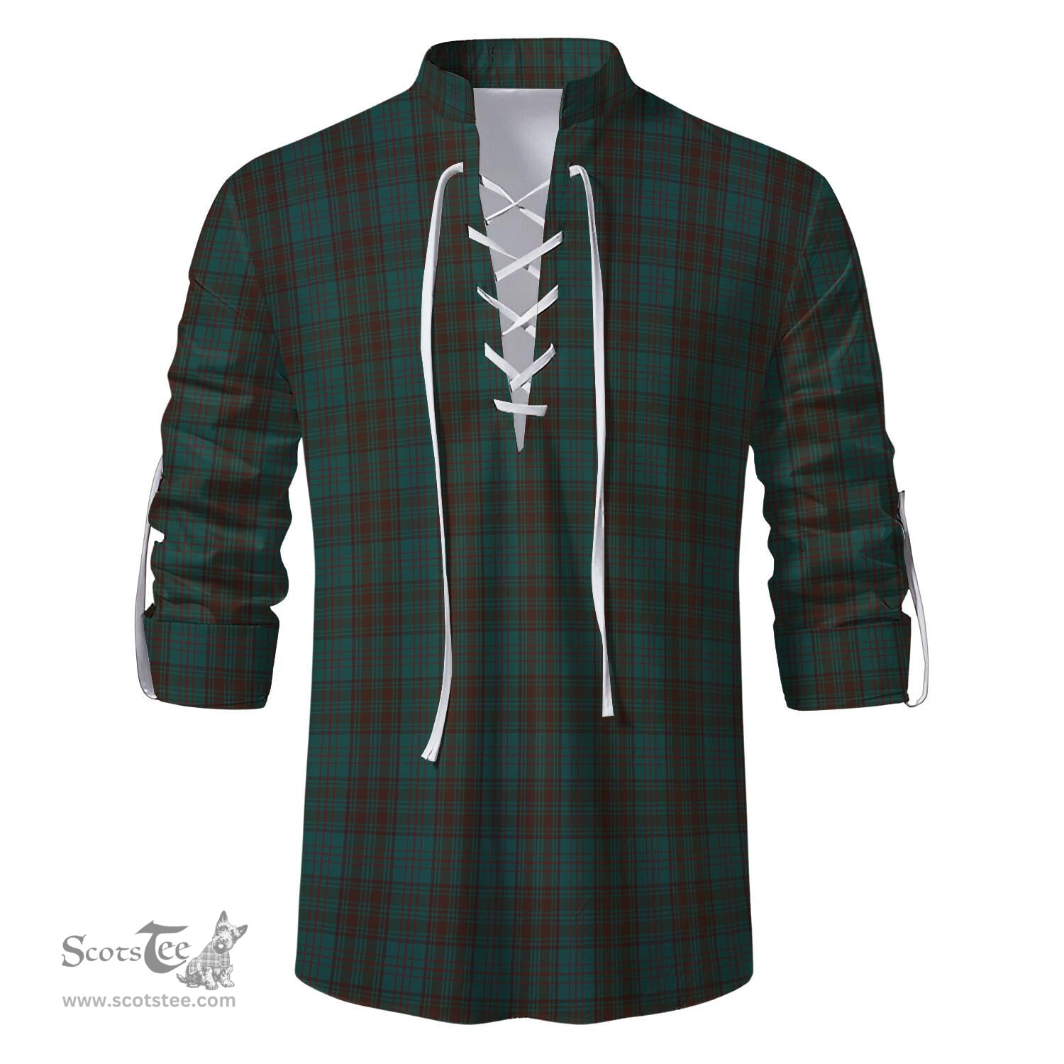 ScotsTee Shop Scottish Dublin County Ireland Clan Tartan Mens Scottish Jacobite Ghillie Casual Shirt