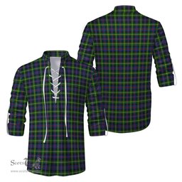 ScotsTee Shop Scottish Farquharson Modern Clan Tartan Mens Scottish Jacobite Ghillie Casual Shirt