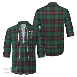 ScotsTee Shop Scottish Chisholm Hunting Ancient Clan Crest Tartan Mens Scottish Jacobite Ghillie Casual Shirt