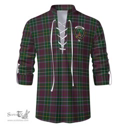 ScotsTee Shop Scottish Crosbie Clan Crest Tartan Mens Scottish Jacobite Ghillie Casual Shirt