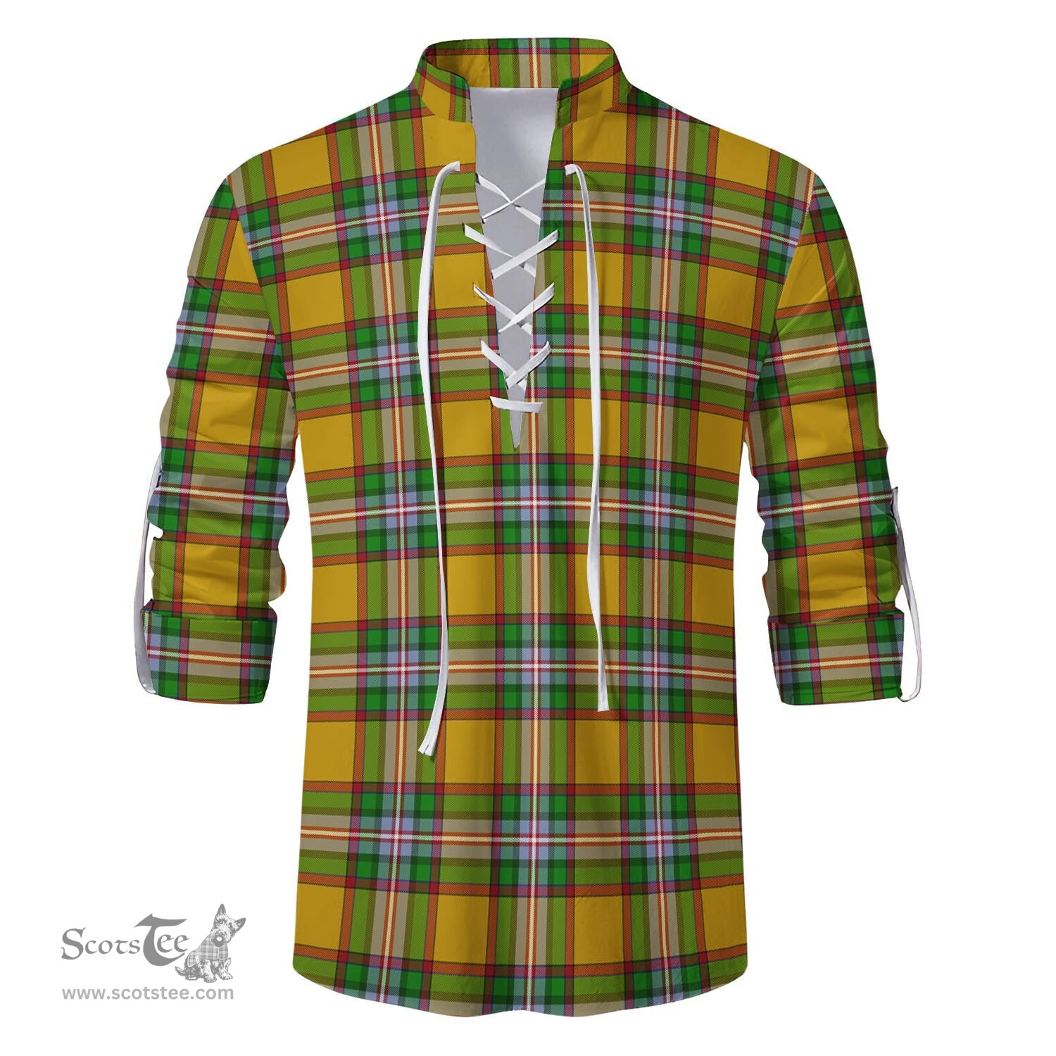 ScotsTee Shop Scottish Essex County Canada Clan Tartan Mens Scottish Jacobite Ghillie Casual Shirt