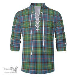 ScotsTee Shop Scottish Colville Clan Tartan Mens Scottish Jacobite Ghillie Casual Shirt