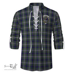 ScotsTee Shop Scottish Davidson of Tulloch Dress Clan Crest Tartan Mens Scottish Jacobite Ghillie Casual Shirt