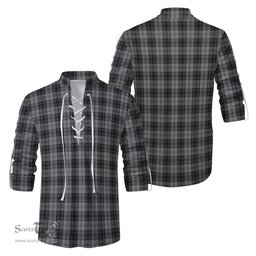 ScotsTee Shop Scottish Douglas Grey Clan Tartan Mens Scottish Jacobite Ghillie Casual Shirt